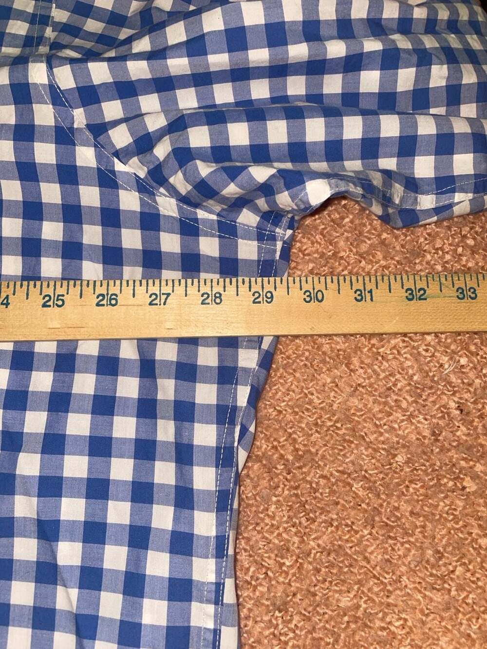 Bills Khakis XXL Blue and White Gingham Check Button Down Long Sleeve Sport Shir - Picture 6 of 9